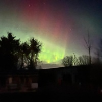 The Aurora, view of Northern Lights near Victoria Cottage, Moray Coast, Scotland
