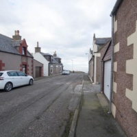 Road to the sea from Victoria Cottage, Moray Coast, Scotland