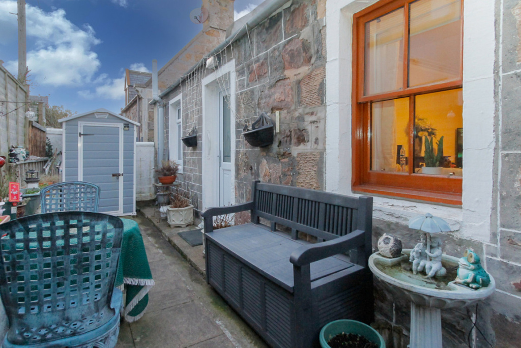 The garden at Pulteney Cottage. Portknockie, Moray Coast, Scotland.