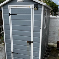Moray Coast. Holiday accommodation. Garden shed at Pulteney Cottage.